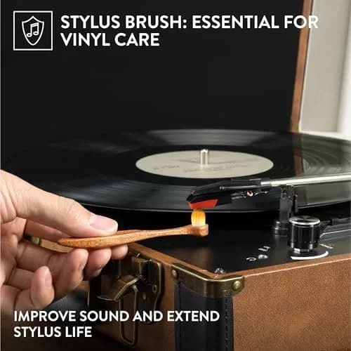 Big Fudge Vinyl Record Cleaning Kit - Collector's Edition - 100% Sapele Wood Vinyl Accessories - Velvet Vinyl Record Cleaner, Anti-Static Vinyl Brush, Stylus Brush and Vinyl Cleaner Solution w/Case thumbnail 5