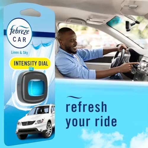 Febreze Car Air Freshener Vent Clip, Linen & Sky Scent, 3 Count (2.63 Fl Oz Total) | Long-Lasting Odor Control thumbnail 7
