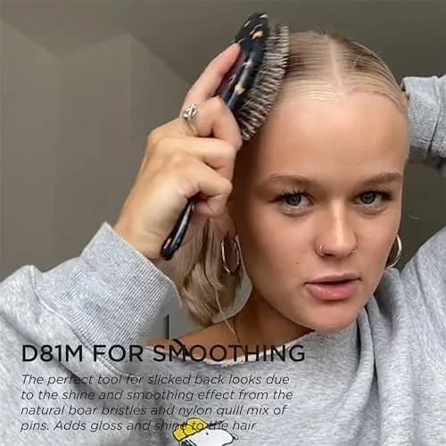 Denman D81M Boar Bristle Hair Brush – Smoothing, Shine & Detangling for All Hair Types | 2.44 in (6.2 cm) Wide thumbnail 4