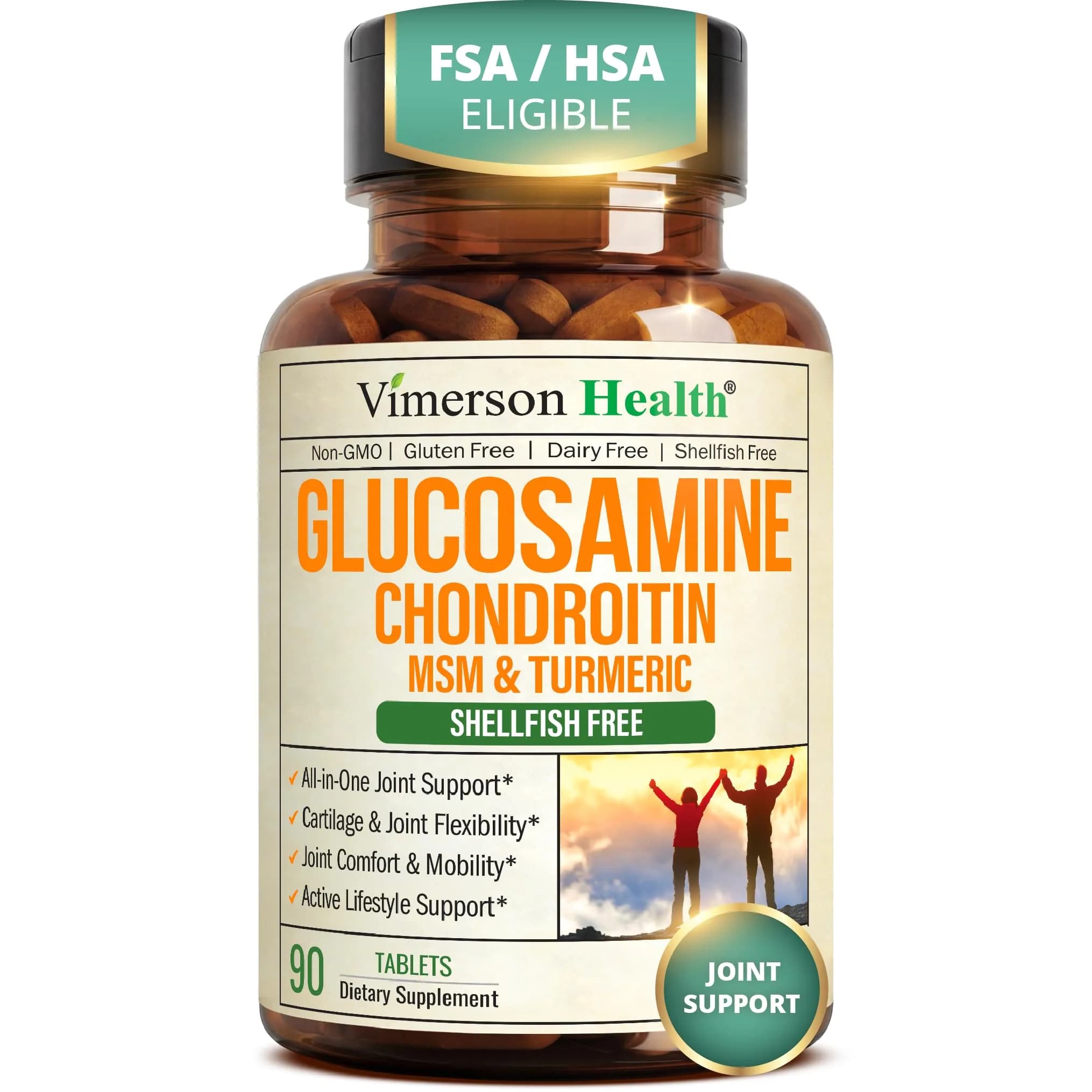 Vimerson Health Glucosamine Chondroitin MSM Joint Supplement 1500 mg (90 Tablets) | Supports Cartilage & Mobility