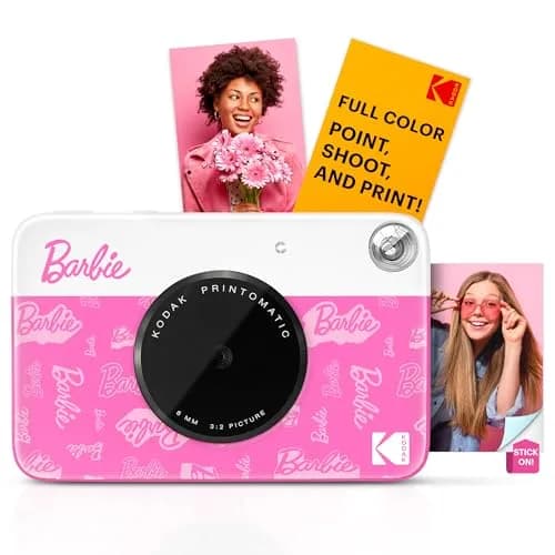 Kodak Printomatic Barbie Edition Instant Camera - 5MP Prints 2x3” Sticky-Back Photos | Auto-Focus, Built-in Flash, Color thumbnail 1