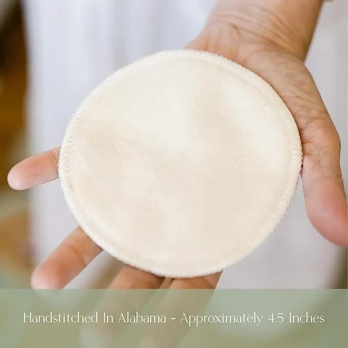 NuAngel Washable Nursing Pads 4 Pack Natural | Soft Cotton Breast Pads for New Moms thumbnail 3