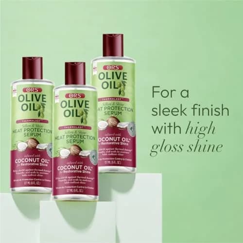 ORS Olive Oil Heat Protection Serum with Coconut Oil, 6 oz (Pack of 3) | High Shine & Heat Shield for All Hair Types thumbnail 4