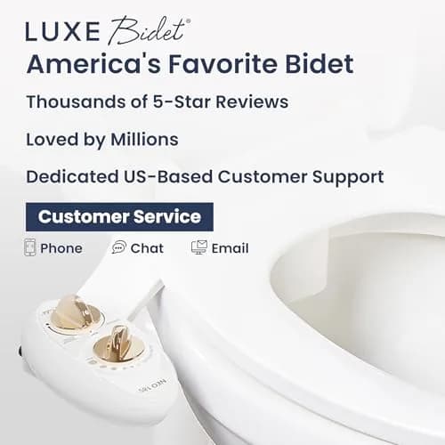 LUXE Bidet NEO 185 Bidet Attachment for Toilet Seat, Gold | Self-Cleaning Dual Nozzle, Adjustable Water Pressure thumbnail 7