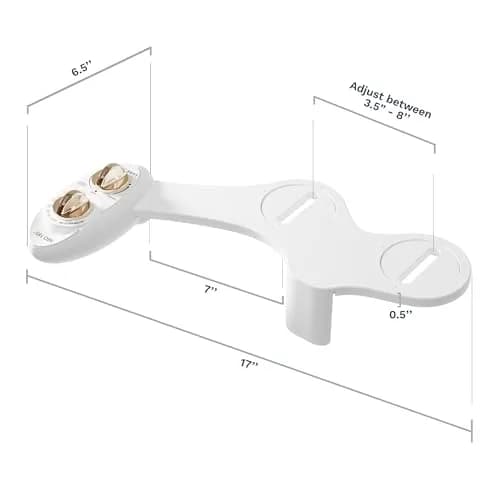 LUXE Bidet NEO 185 Bidet Attachment for Toilet Seat, Gold | Self-Cleaning Dual Nozzle, Adjustable Water Pressure thumbnail 9