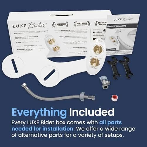 LUXE Bidet NEO 185 Bidet Attachment for Toilet Seat, Gold | Self-Cleaning Dual Nozzle, Adjustable Water Pressure thumbnail 2