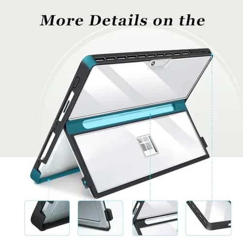 TALTAW Case for Microsoft Surface Pro 11/10/9/8 13-Inch | Rugged All-in-One Transparent Cover with Kickstand thumbnail 2
