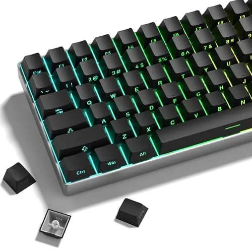 dagaladoo Double Shot PBT Shine Through Keycaps Set - Black Japanese Style Cherry Profile | 135 Keys thumbnail 1