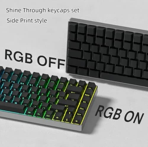 dagaladoo Double Shot PBT Shine Through Keycaps Set - Black Japanese Style Cherry Profile | 135 Keys thumbnail 3