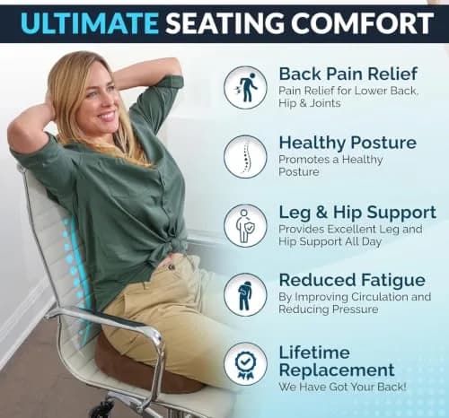 ComfiLife Gel Memory Foam Seat Cushion with Cooling Gel Layer & U-Shape Cutout | Doctor Recommended for Back & Sciatica Relief (Brown, 17.5" x 13.7" x 2.8") thumbnail 5