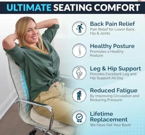 ComfiLife Gel Memory Foam Seat Cushion with Cooling Gel Layer | 43.9cm x 34.8cm x 7.1cm (17.3" x 13.7" x 2.8") thumbnail 6