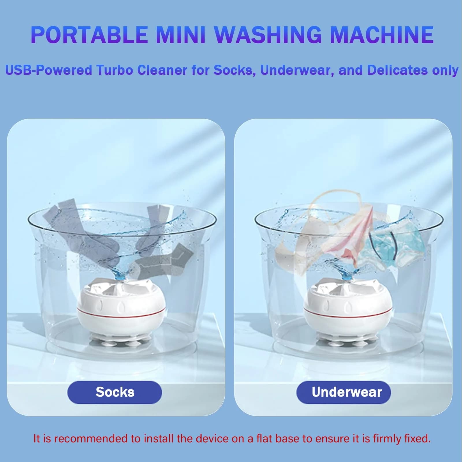 VJK Mini Portable USB Washing Machine for Clothes and Dishes, White (1-Pack) thumbnail 2