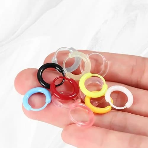 KASFREE Plastic Hoop Earrings for Sensitive Ears 14mm | Hypoallergenic Clear Hoops for Women thumbnail 3