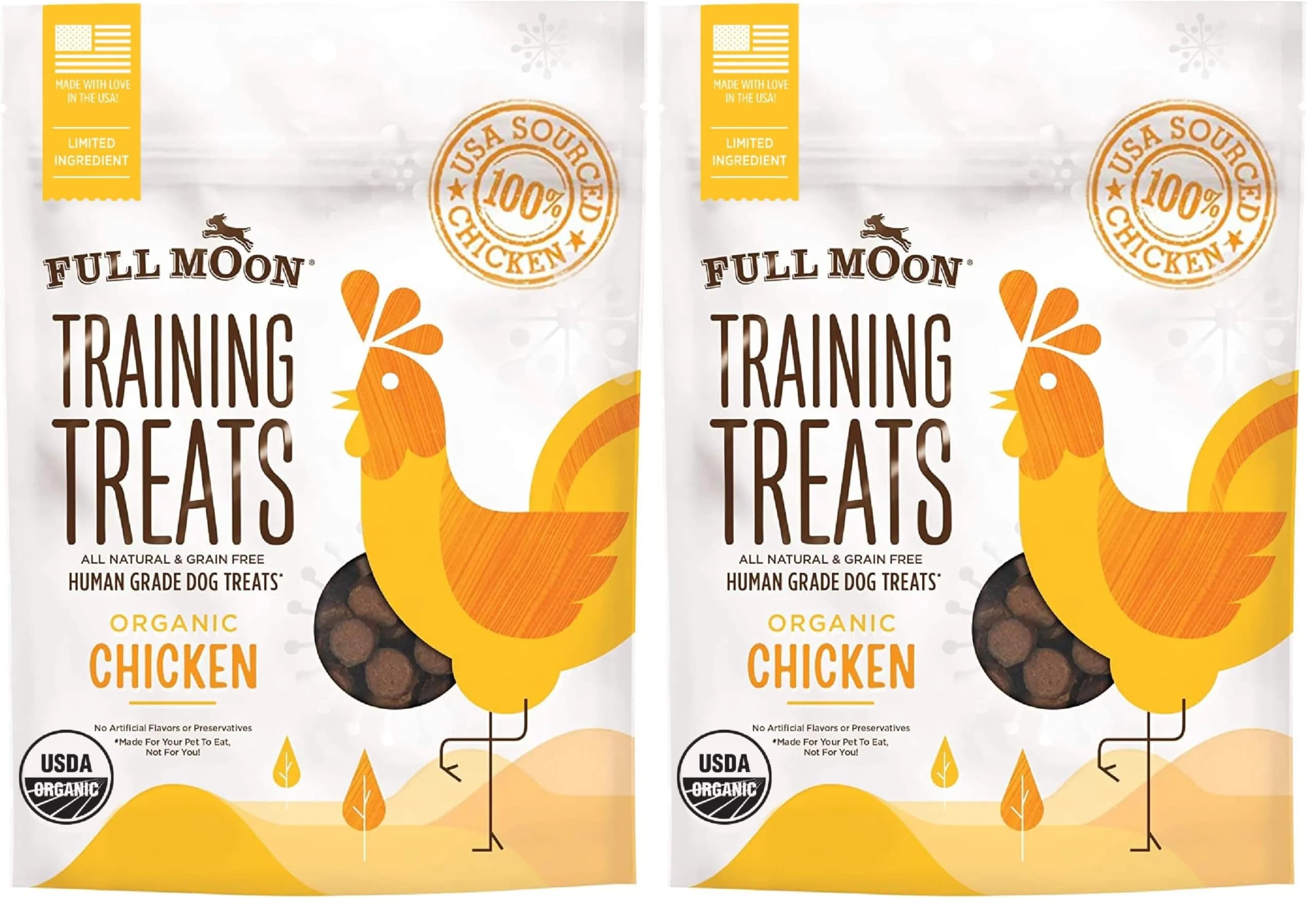 Full Moon USDA Organic Chicken Training Treats 175 Count (Pack of 2) | Human-Grade, All-Natural Dog Snacks - main product image