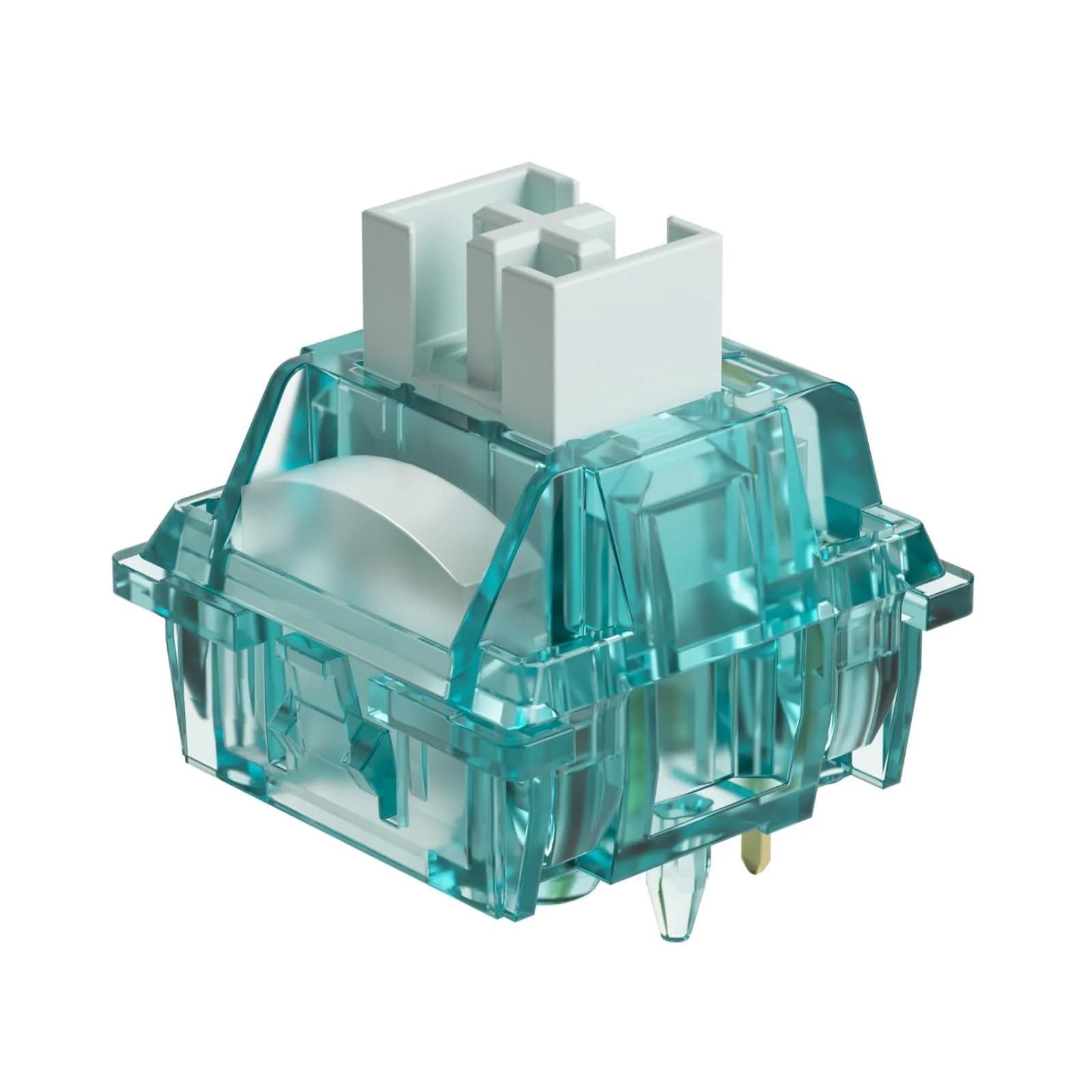 Akko Creamy Cyan Clicky Keyboard Switches (45pcs) | MX Style 5-Pin, 50gf, Pre-Lubed, LED Diffuser