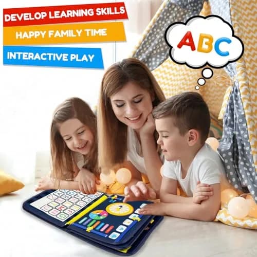 Qizfun Dinosaur Busy Board 27.9 cm (11 in) | Montessori Learning Toy for Toddlers thumbnail 6