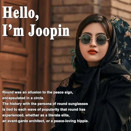 Joopin Small Round Sunglasses Circle Shades for Women Men Metal Circular Sun Glasses Polarized UV Protection (Gold Green) | UV400 Polarized thumbnail 2