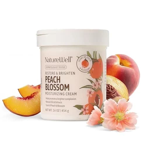 NATURE WELL Peach Blossom Restore & Brighten Moisturizing Cream 473ml (16 Oz) | Dermatologist-Tested for All Skin Types thumbnail 1