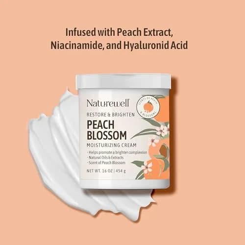 NATURE WELL Peach Blossom Restore & Brighten Moisturizing Cream 473ml (16 Oz) | Dermatologist-Tested for All Skin Types thumbnail 5