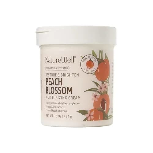 NATURE WELL Peach Blossom Restore & Brighten Moisturizing Cream 473ml (16 Oz) | Dermatologist-Tested for All Skin Types thumbnail 2
