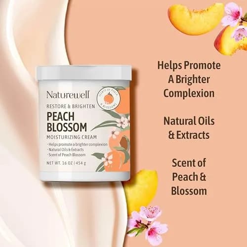NATURE WELL Peach Blossom Restore & Brighten Moisturizing Cream 473ml (16 Oz) | Dermatologist-Tested for All Skin Types thumbnail 4