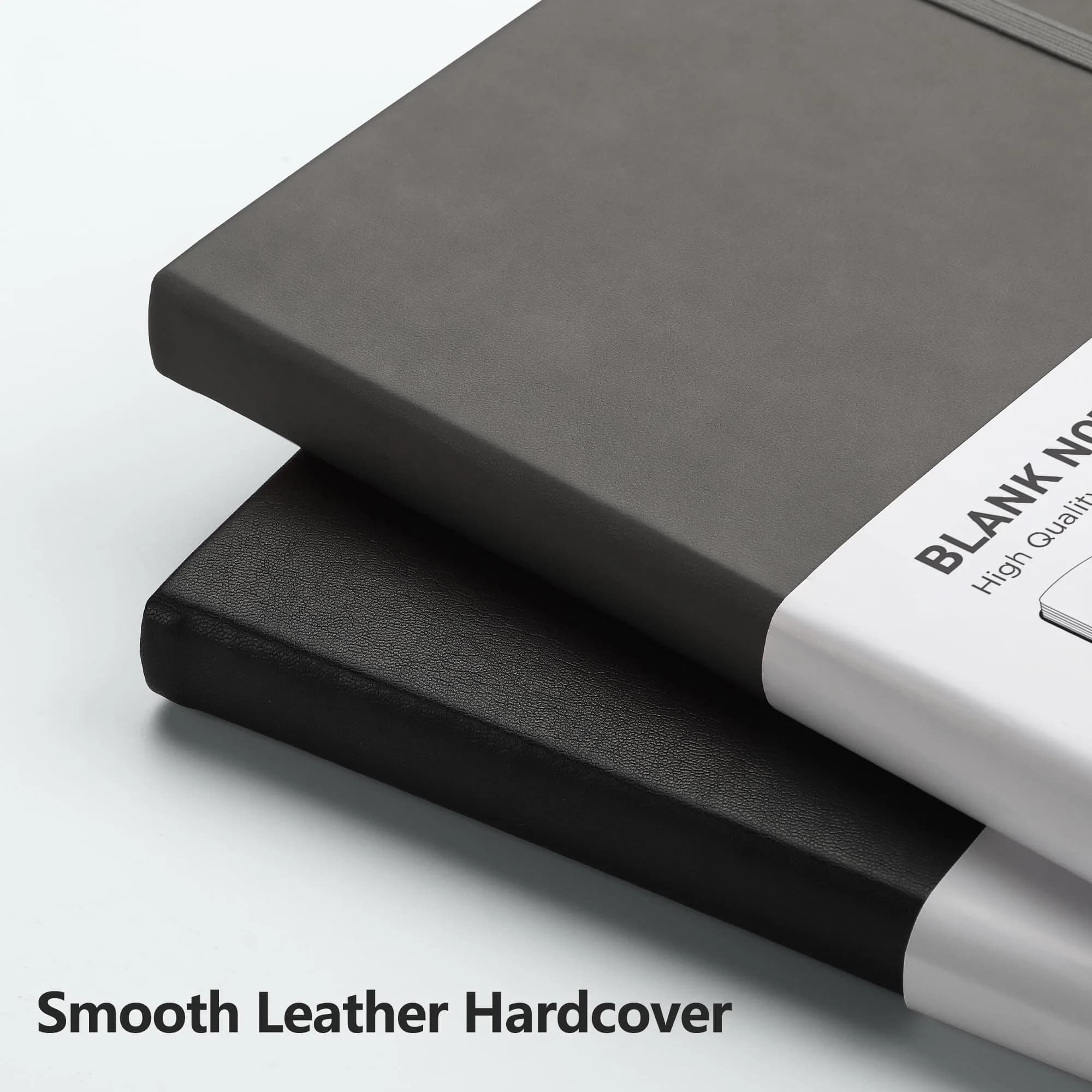 RETTACY Blank Journal Notebook A5 Medium 192 Pages | Gray Leather Hardcover thumbnail 4