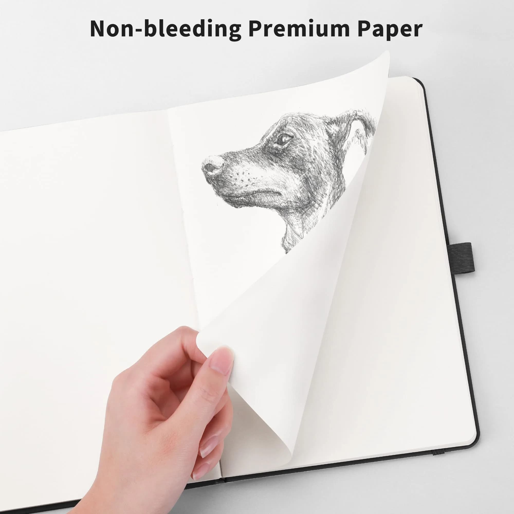 RETTACY Blank Journal Notebook A5 Medium 192 Pages | Gray Leather Hardcover thumbnail 5