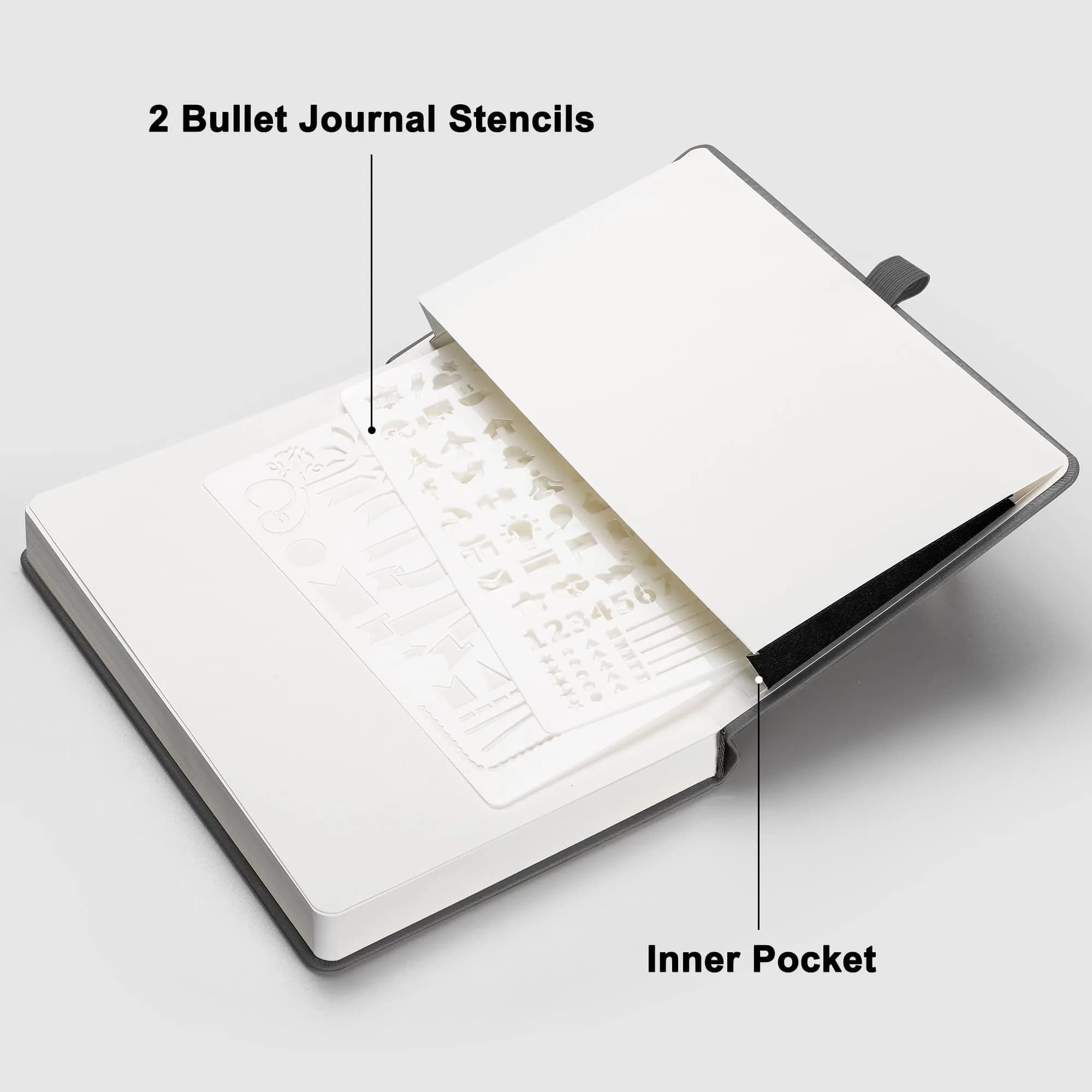 RETTACY Blank Journal Notebook A5 Medium 192 Pages | Gray Leather Hardcover thumbnail 7
