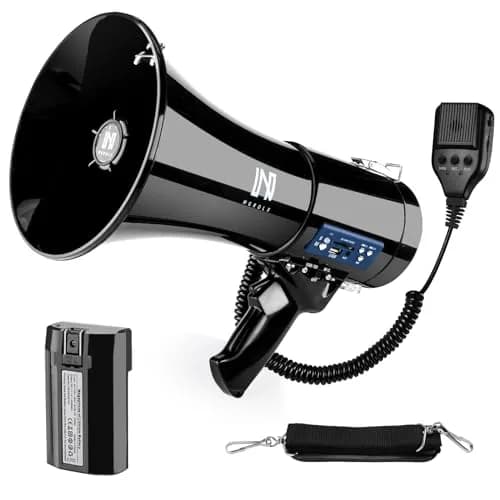 MGROLX 50W Rechargeable Megaphone Bullhorn with Bluetooth, USB, SD, AUX | 1500 Yards Loud Speaker thumbnail 1