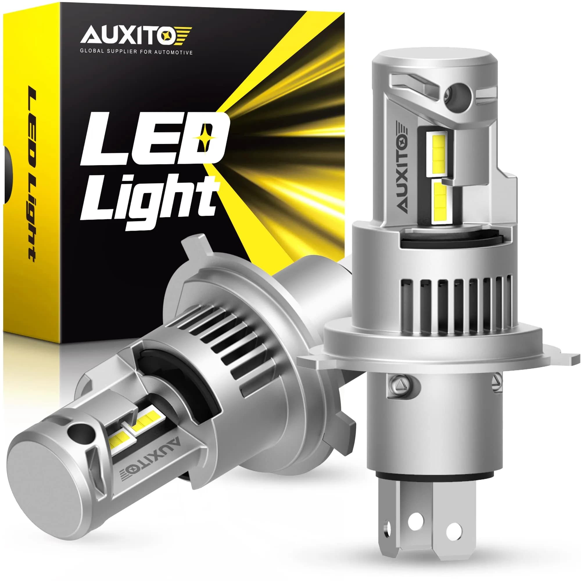 AUXITO Upgraded H11/H8/H9 LED Headlight Bulbs 60,000LM 6500K Cool White 2-Pack | Plug-and-Play Halogen Replacement — 9003/H4/HB2