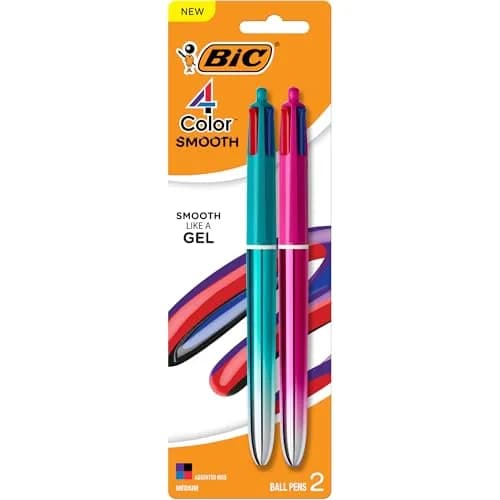 BIC 4 Color Retractable Ballpoint Pen 1.0 mm | Multicolor Smooth Gradient Design for School & Office thumbnail 1