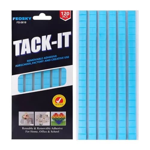 Feosky Adhesive Poster Sticky Tack Putty, 120 Pieces, Blue | Reusable & Removable Mounting Putty for Walls, Crafts, Photos thumbnail 1