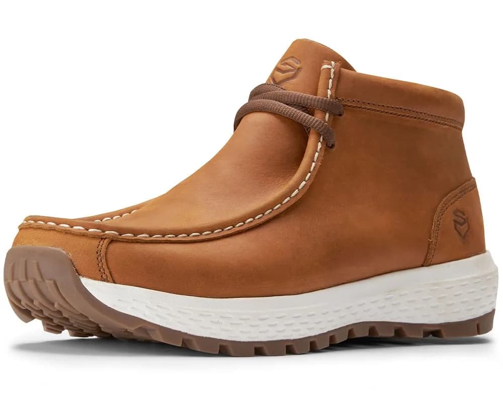 SUREWAY Men's Lightweight Chukka Boots with Moc Toe & Rubber Sole | 8.5 US (25.4 cm) — Toast Tan