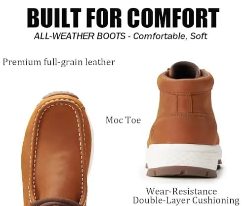 SUREWAY Men's Lightweight Chukka Boots with Moc Toe & Rubber Sole | 8.5 US (25.4 cm) thumbnail 5