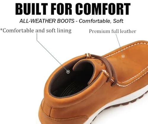 SUREWAY Men's Lightweight Chukka Boots with Moc Toe & Rubber Sole | 8.5 US (25.4 cm) thumbnail 6