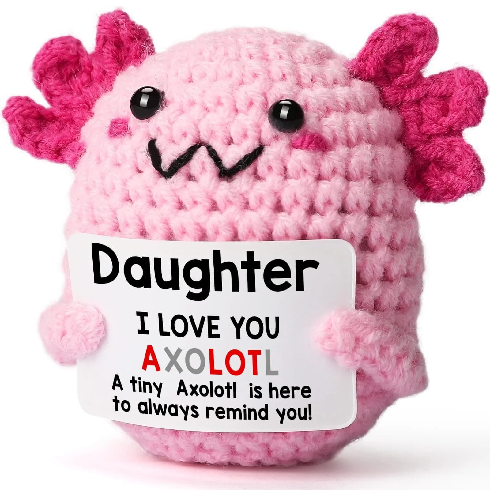 WEYON Mini Crochet Axolotl 8.9cm (3.5 inches) | "Wife" Style Romantic Gift — Daughter