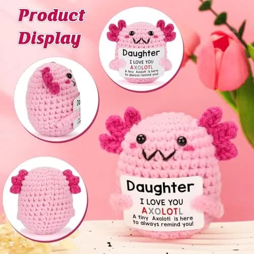 WEYON Handmade Crochet Axolotl Plush 7.62cm (3 inches) | ASTM-Tested Educational Toy thumbnail 4