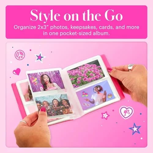 KODAK Barbie 64-Photo Mini Photo Album with Transparent Window Cover | Durable Pink Album for 2x3” Photos thumbnail 6