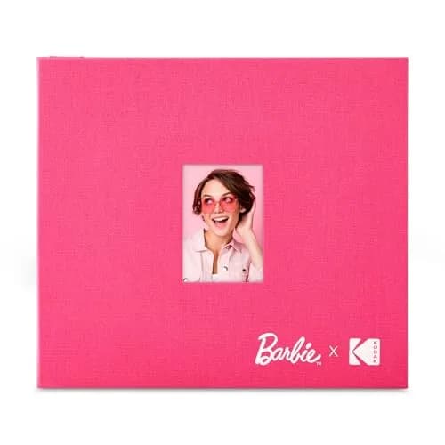 Kodak x Barbie Pink 8x8” Cloth Covered Scrapbook Photo Album with Front Picture Window | Acid-Free Archival Quality thumbnail 1