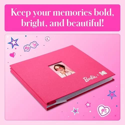 Kodak x Barbie Pink 8x8” Cloth Covered Scrapbook Photo Album with Front Picture Window | Acid-Free Archival Quality thumbnail 4