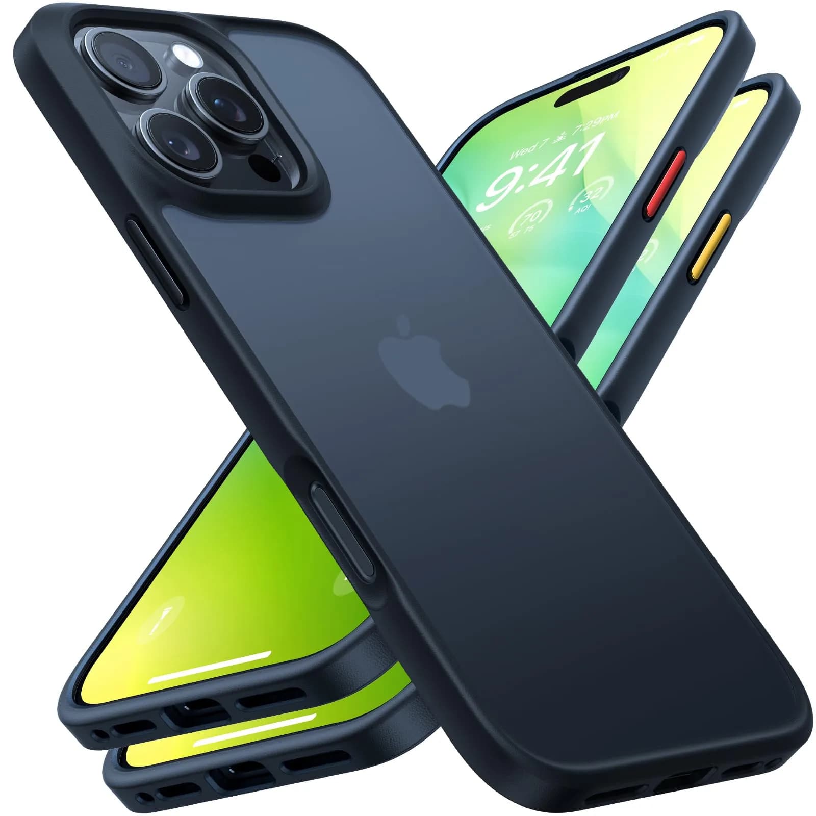 TORRAS Guardian Diamond Clear Case for iPhone 16e 6.1" | Military-Grade Drop Protection, Non-Yellowing — Black / for iPhone 16 Pro