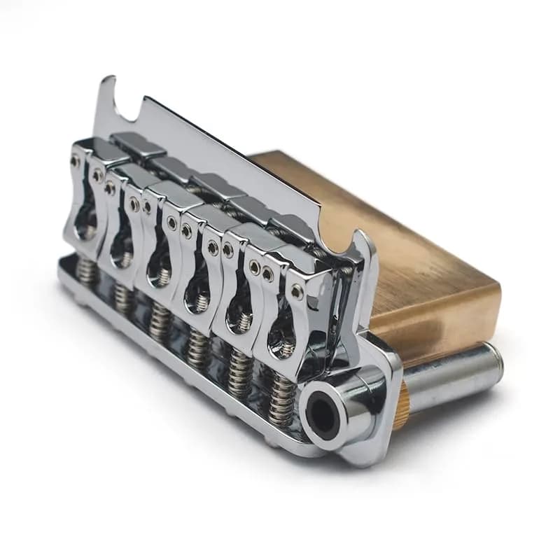 SAPHUE Guitar Tremolo Bridge 54.5mm (2.15 inches) with Brass Block and Chrome Finish | Fits Squier Strat Style Electric Guitars thumbnail 5