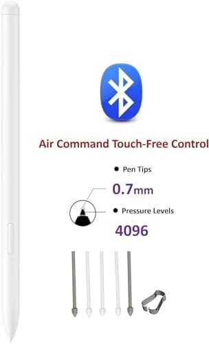 SLQ Stylus Pen for Samsung Galaxy Tab S10/10+ Plus/S10 Ultra with Bluetooth, 4096 Pressure Levels, 0.7mm Fine Tip, Sliver/White thumbnail 2