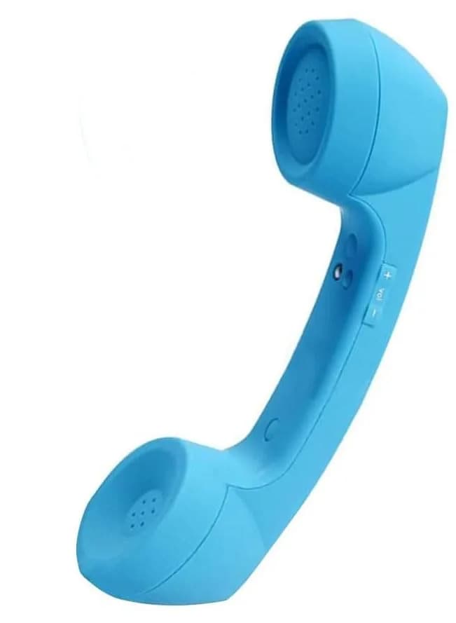 LIONSOUL Retro Phone Handset with Bluetooth & USB, Blue | 12-Hour Talk Time
