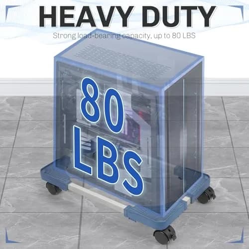 Liitrton Portable CPU Stand Adjustable PC Tower Stand Blue | Mobile Floor Cart for Office & Gaming thumbnail 5