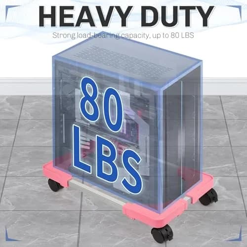 Liitrton Portable CPU Stand Adjustable PC Tower Stand Pink | Mobile, Compact & Ventilated thumbnail 5