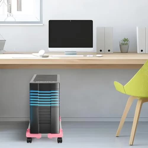 Liitrton Portable CPU Stand Adjustable PC Tower Stand Pink | Mobile, Compact & Ventilated thumbnail 6