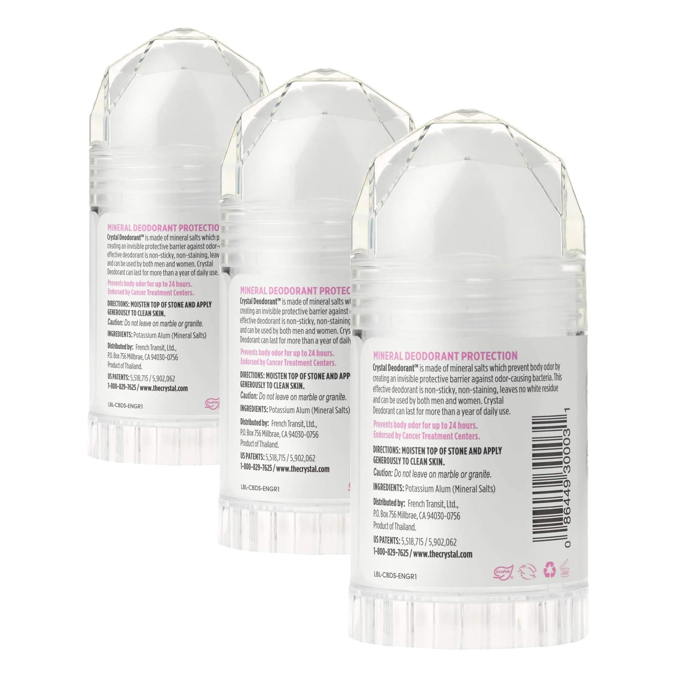 Crystal Essence Mineral Deodorant Stick - Unscented Body Deodorant 16.75ml (0.5 Fl Oz) | 24-Hour Odor Protection — 2.55 Ounce