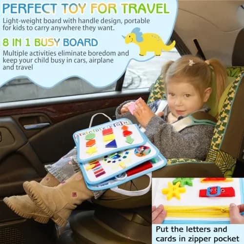 Esjay Montessori Busy Board 8-Page Activity Book | Fine Motor Skills Learning Toy for Toddlers thumbnail 4