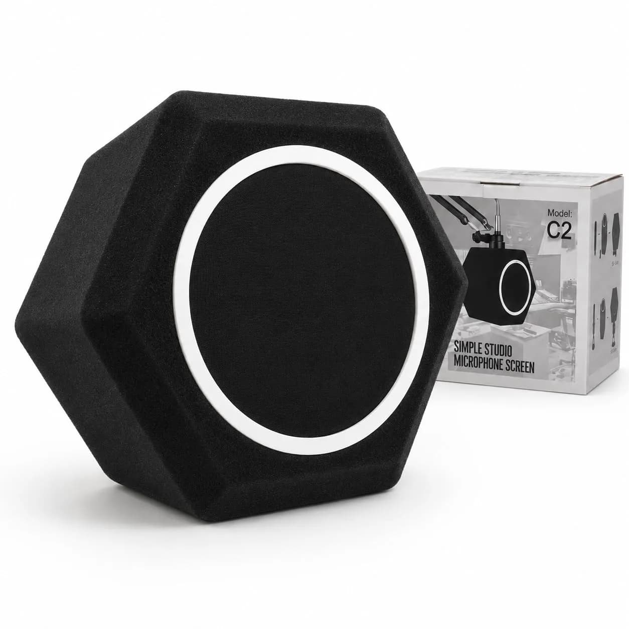 Piwerod Microphone Isolation Shield for Recording, Black | Studio-Grade Sound Reflection Control